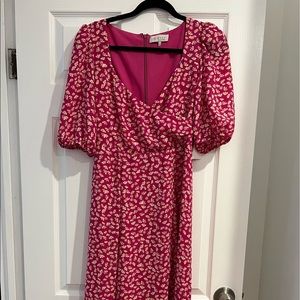 NWT WAYF Pink Daisy Midi Dress